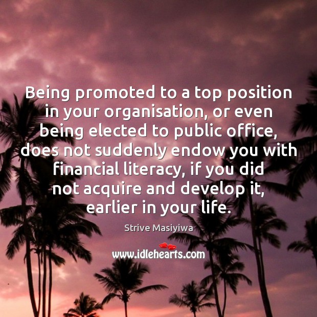 Being promoted to a top position in your organisation, or even being Image