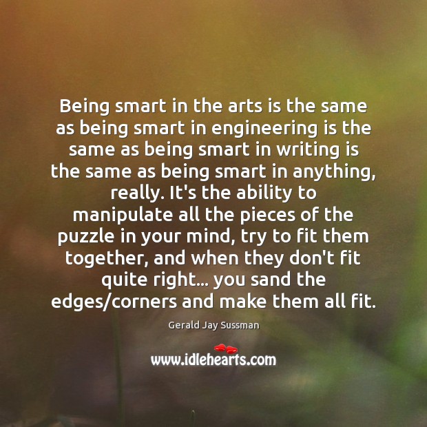 Being smart in the arts is the same as being smart in Image