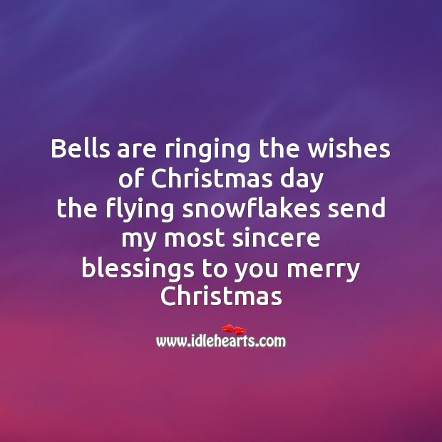 Bells are ringing the wishes of christmas day Christmas Messages Image