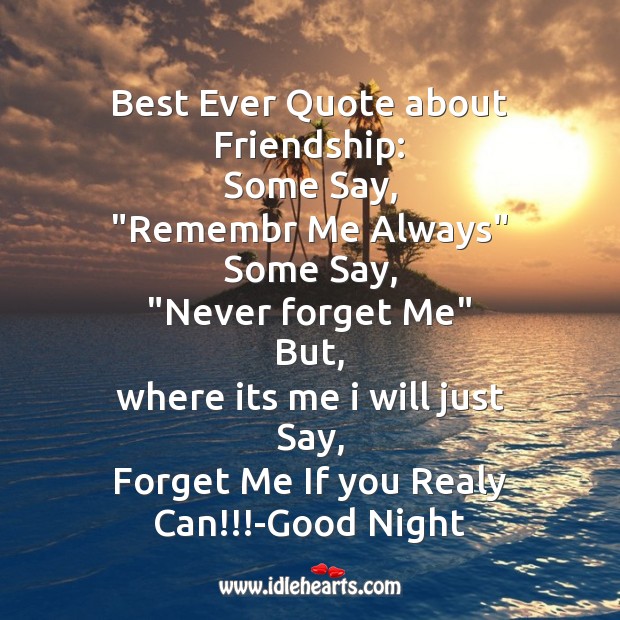 Best ever quote about friendship Good Night Quotes Image