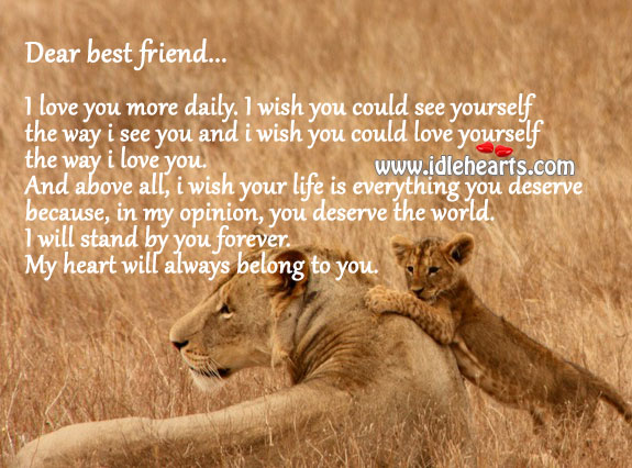 My heart will always belong to you Best Friend Quotes Image