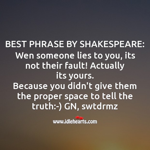 Best phrase by shakespeare Good Night Messages Image