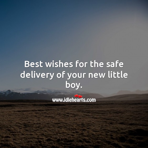 Best wishes for the safe delivery of your new little boy. Image