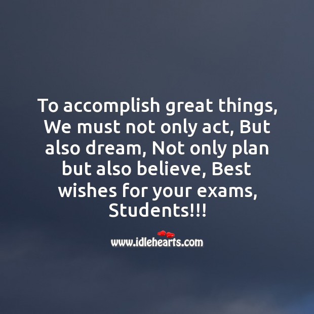 Best wishes for your exams, students!!! Image