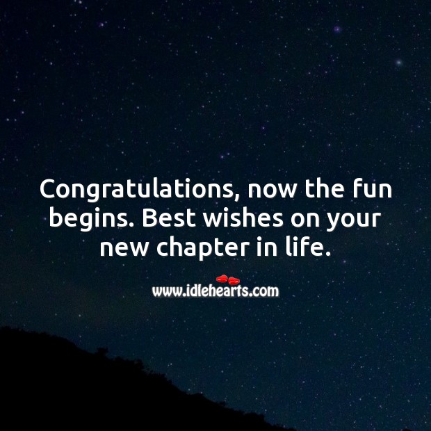 Best wishes on your new chapter in life. Image