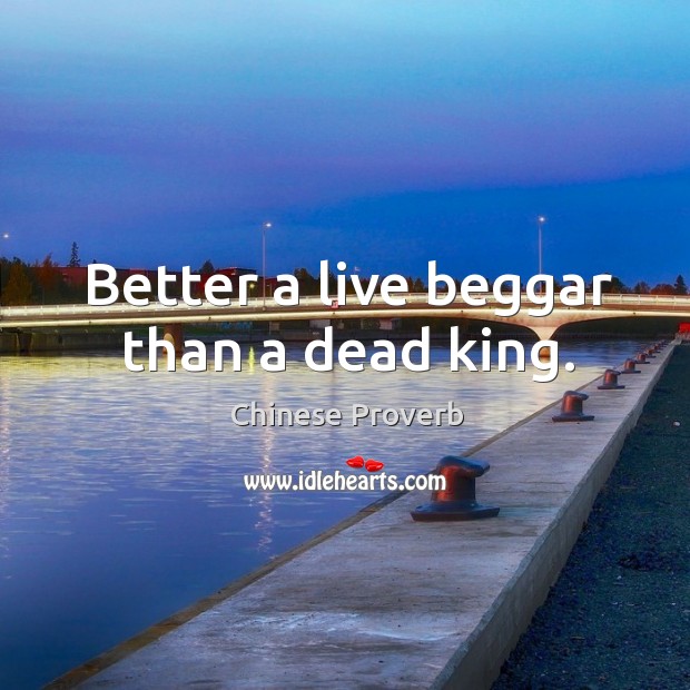 Better a live beggar than a dead king. Image