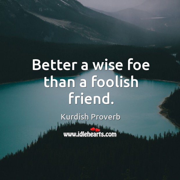 Better a wise foe than a foolish friend. Image