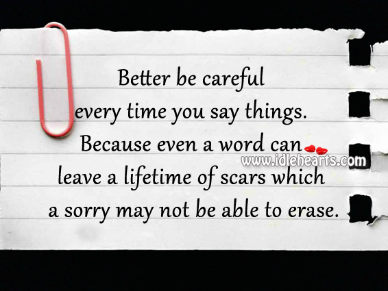 Even a word can leave a lifetime of scars Image