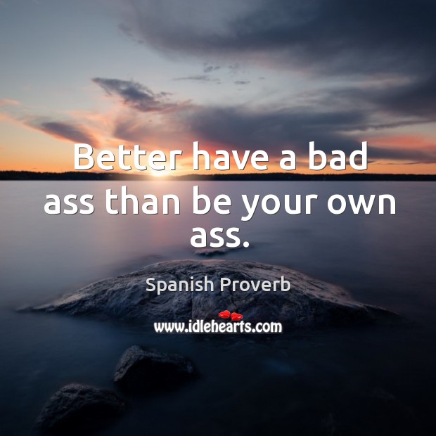 Better have a bad ass than be your own ass. Image