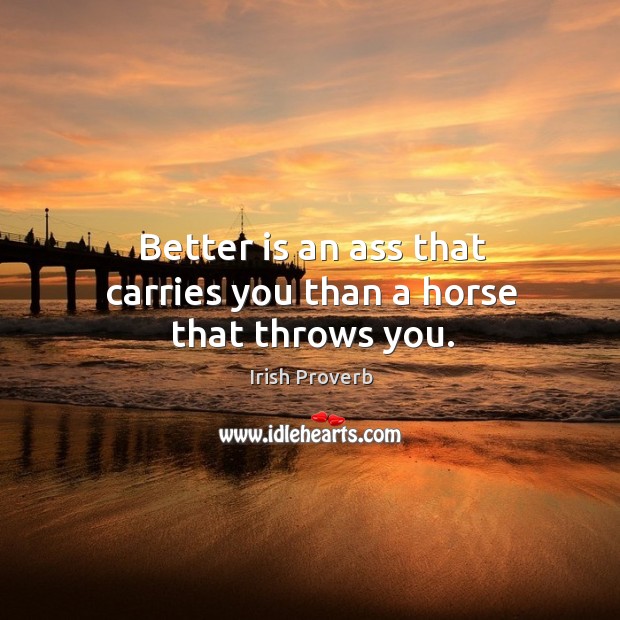 Better is an ass that carries you than a horse that throws you. Image