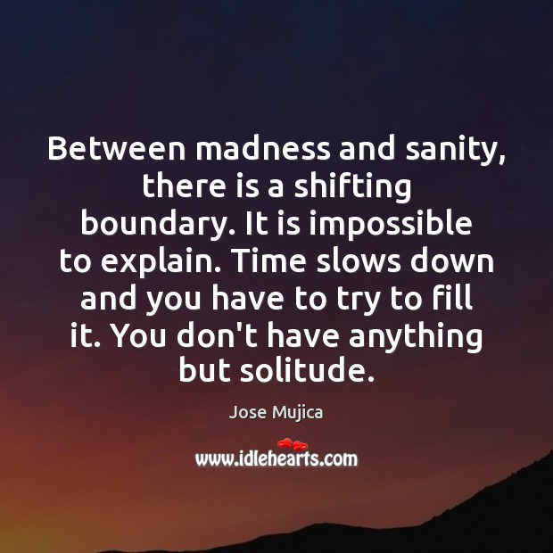 Between madness and sanity, there is a shifting boundary. It is impossible Jose Mujica Picture Quote