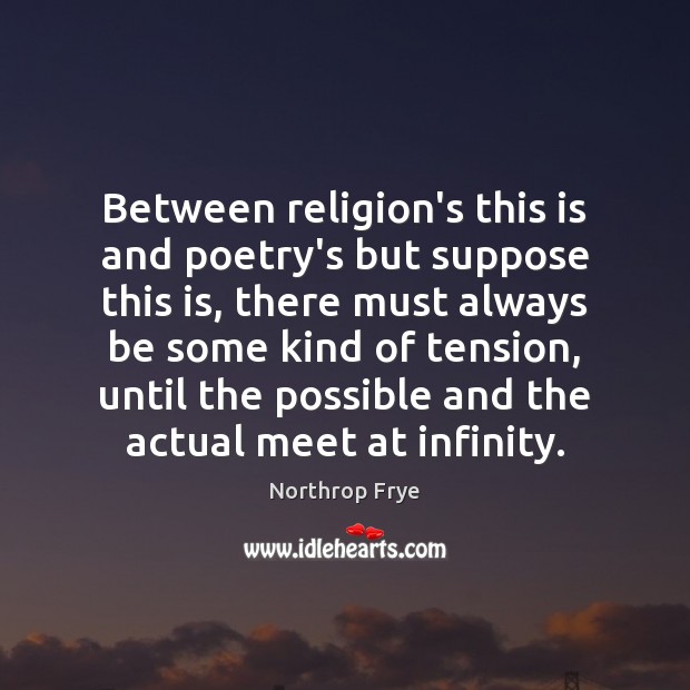 Between religion’s this is and poetry’s but suppose this is, there must Image