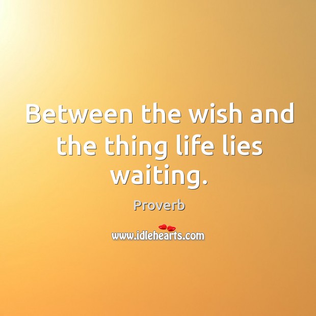 Between the wish and the thing life lies waiting. Image