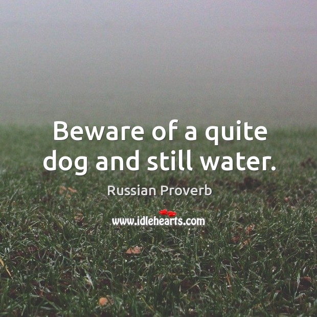Beware of a quite dog and still water. Image