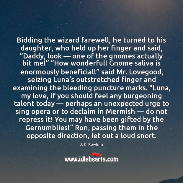 Bidding the wizard farewell, he turned to his daughter, who held up Image