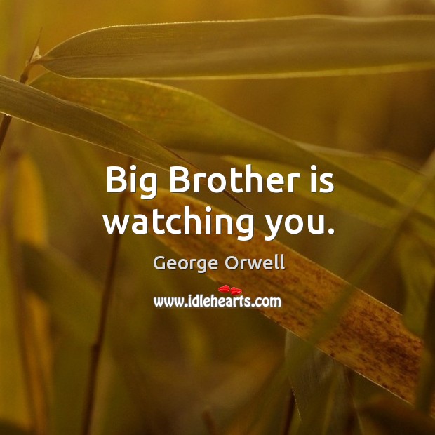 Big brother is watching you. George Orwell Picture Quote