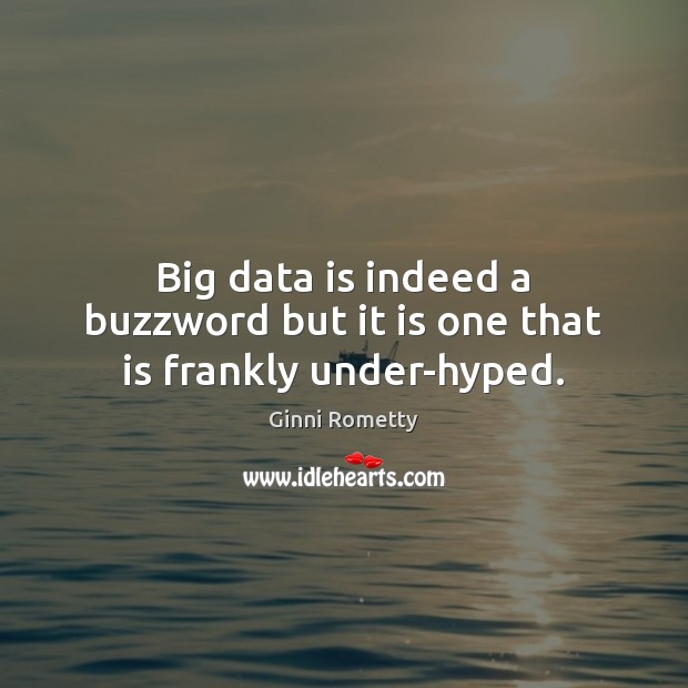 Big data is indeed a buzzword but it is one that is frankly under-hyped. Ginni Rometty Picture Quote