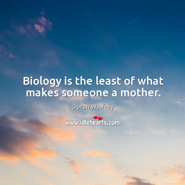 Biology is the least of what makes someone a mother. Image