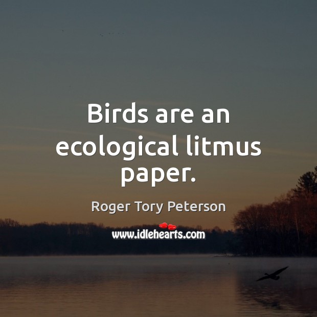 Birds are an ecological litmus paper. Roger Tory Peterson Picture Quote