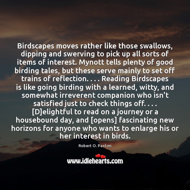 Birdscapes moves rather like those swallows, dipping and swerving to pick up Journey Quotes Image