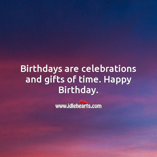 Birthdays are celebrations and gifts of time Happy Birthday Messages Image