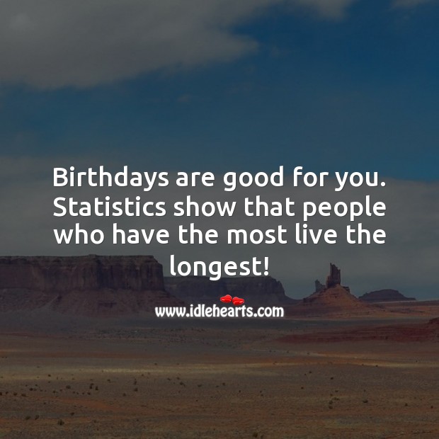 Birthdays are good for you. Image