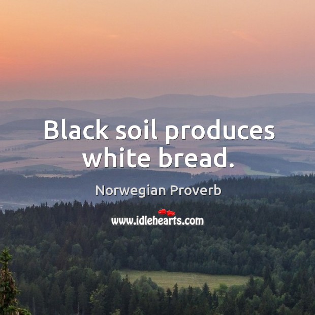 Black soil produces white bread. Norwegian Proverbs Image