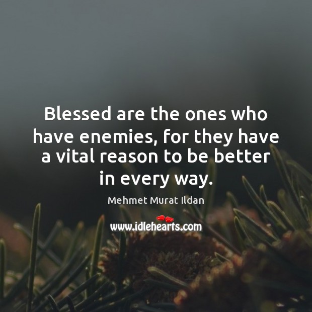 Blessed are the ones who have enemies, for they have a vital Image