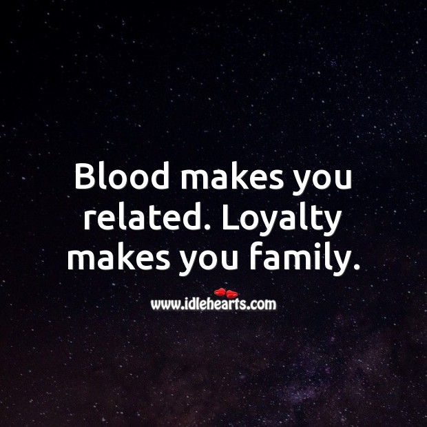 Blood makes you related. Image
