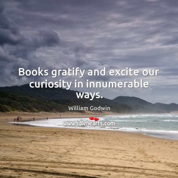 Books gratify and excite our curiosity in innumerable ways. William Godwin Picture Quote