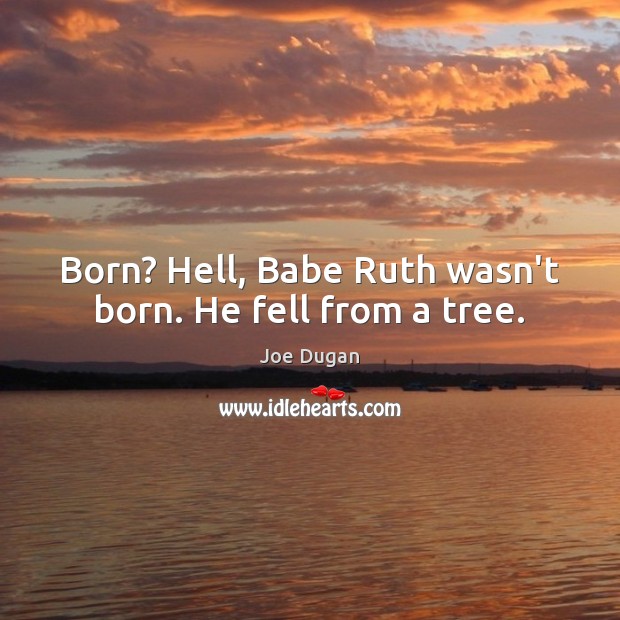 Born? Hell, Babe Ruth wasn’t born. He fell from a tree. Joe Dugan Picture Quote