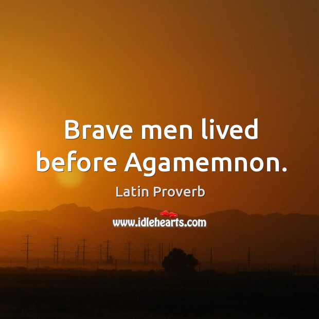 Brave men lived before agamemnon. Image