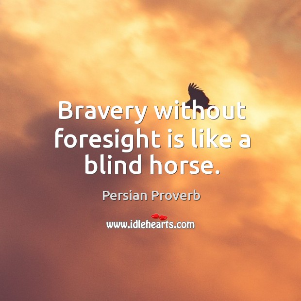 Bravery without foresight is like a blind horse. Persian Proverbs Image