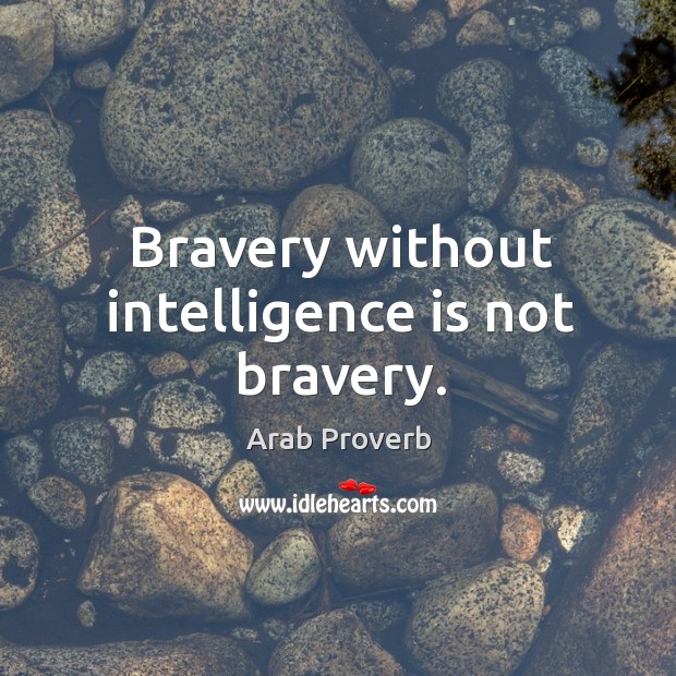 Bravery without intelligence is not bravery. Arab Proverbs Image