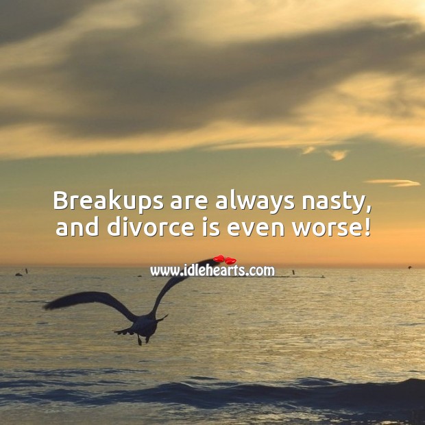 Breakups are always nasty, and divorce is even worse! Divorce Quotes Image