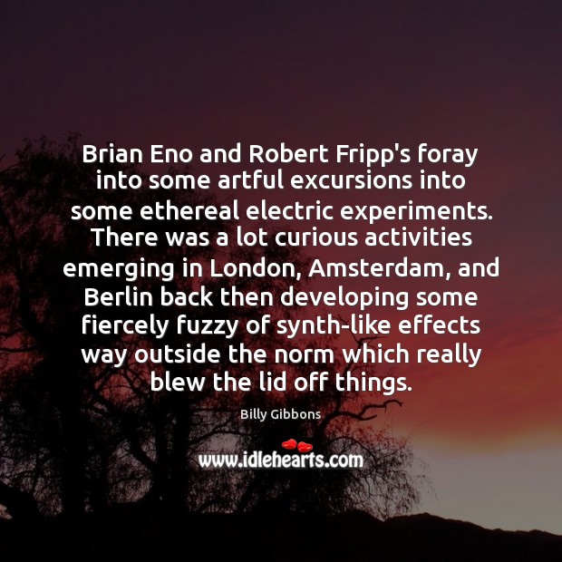 Brian Eno and Robert Fripp’s foray into some artful excursions into some Image