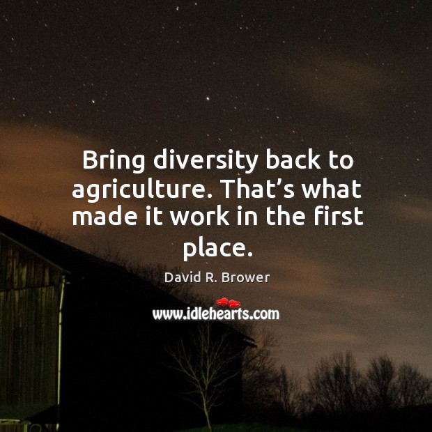Bring diversity back to agriculture. That’s what made it work in the first place. Image