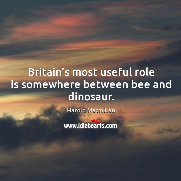Britain’s most useful role is somewhere between bee and dinosaur. Image