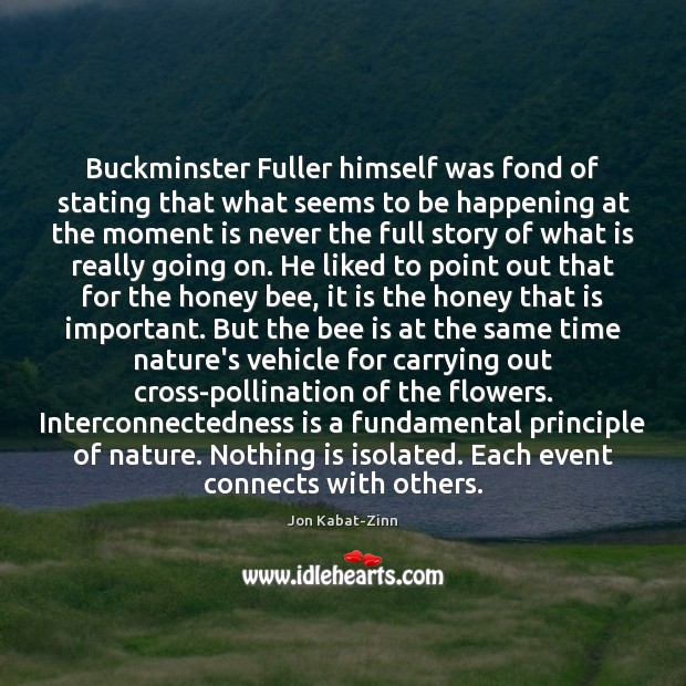 Buckminster Fuller himself was fond of stating that what seems to be Jon Kabat-Zinn Picture Quote