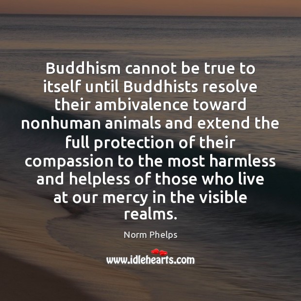 Buddhism cannot be true to itself until Buddhists resolve their ambivalence toward Norm Phelps Picture Quote