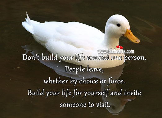 Build life for yourself and invite someone to visit. Advice Quotes Image