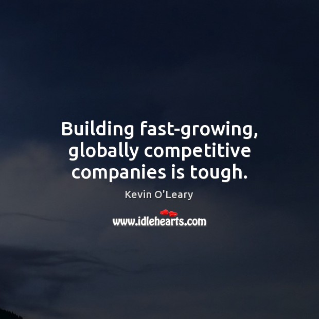 Building fast-growing, globally competitive companies is tough. Kevin O’Leary Picture Quote