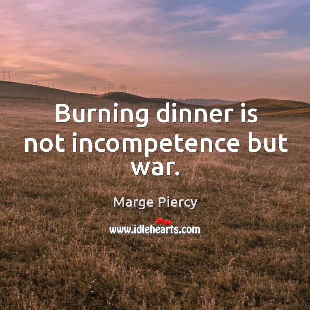 Burning dinner is not incompetence but war. Image
