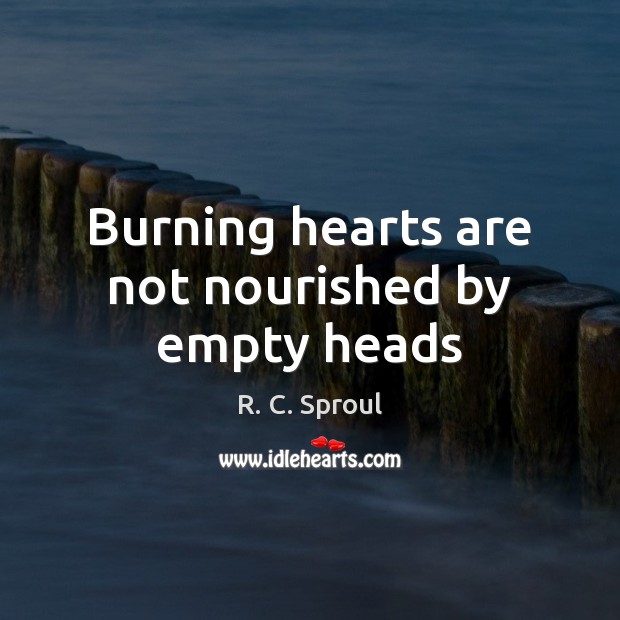 Burning hearts are not nourished by empty heads Image