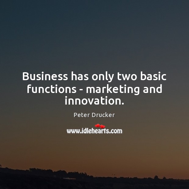 Business has only two basic functions – marketing and innovation. Image