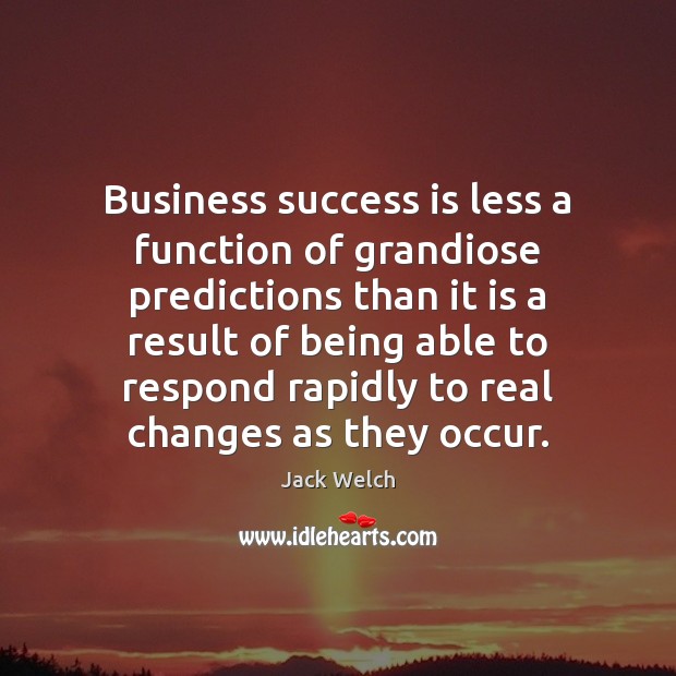 Business success is less a function of grandiose predictions than it is Success Quotes Image