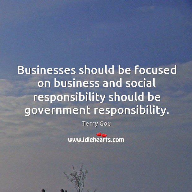 Businesses should be focused on business and social responsibility should be government Image