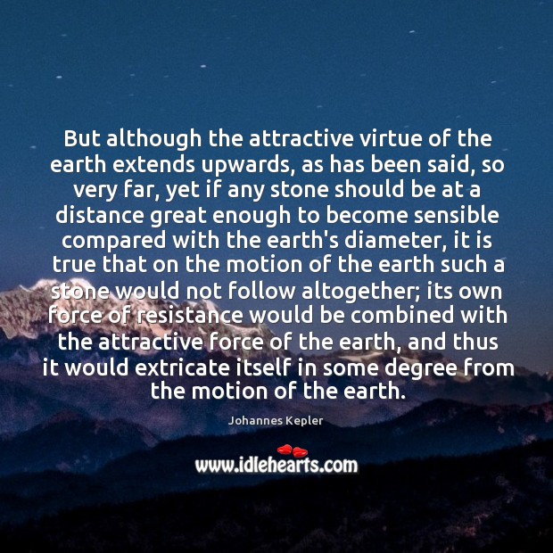 But although the attractive virtue of the earth extends upwards, as has Johannes Kepler Picture Quote
