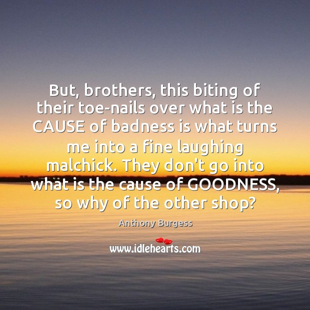 But, brothers, this biting of their toe-nails over what is the CAUSE Anthony Burgess Picture Quote