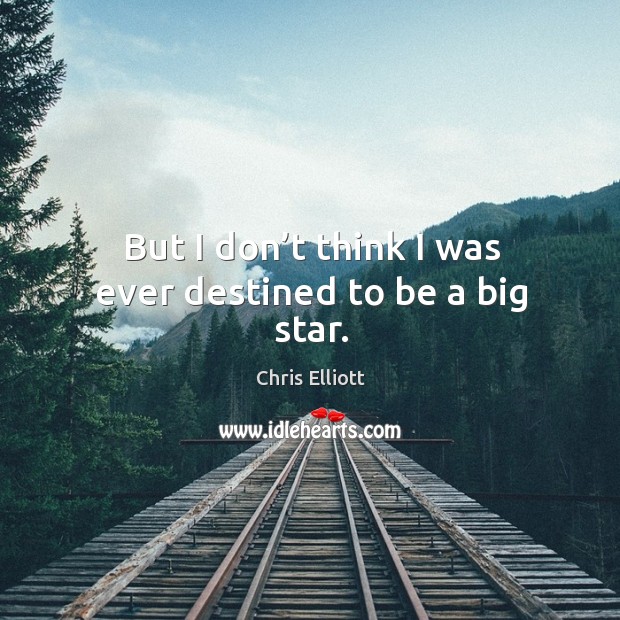 But I don’t think I was ever destined to be a big star. Chris Elliott Picture Quote